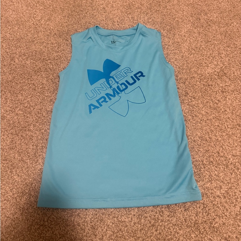 Under Armour Kids Aqua Blue Tank Top. Performance. Boys 7